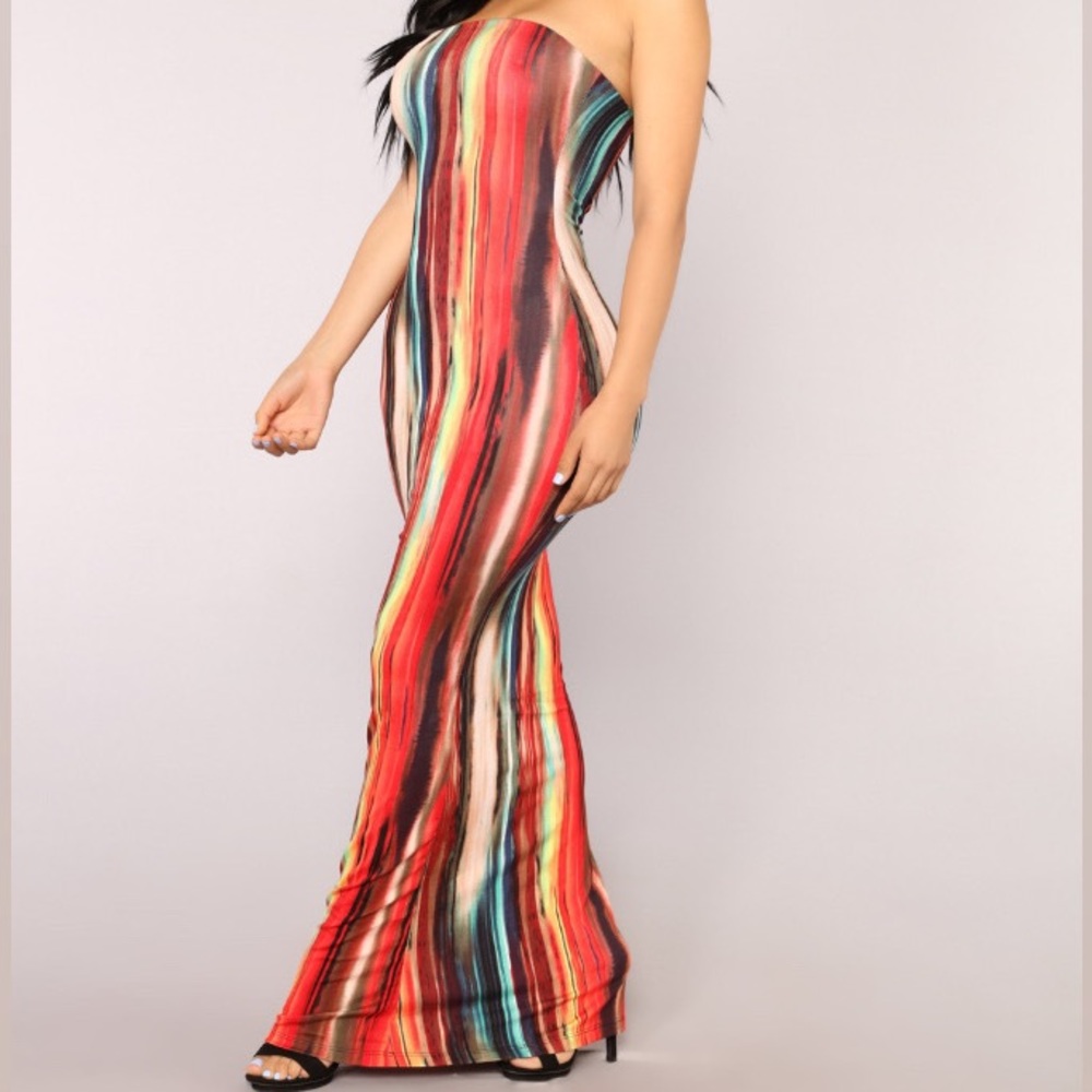 Red Summer Tube Dress